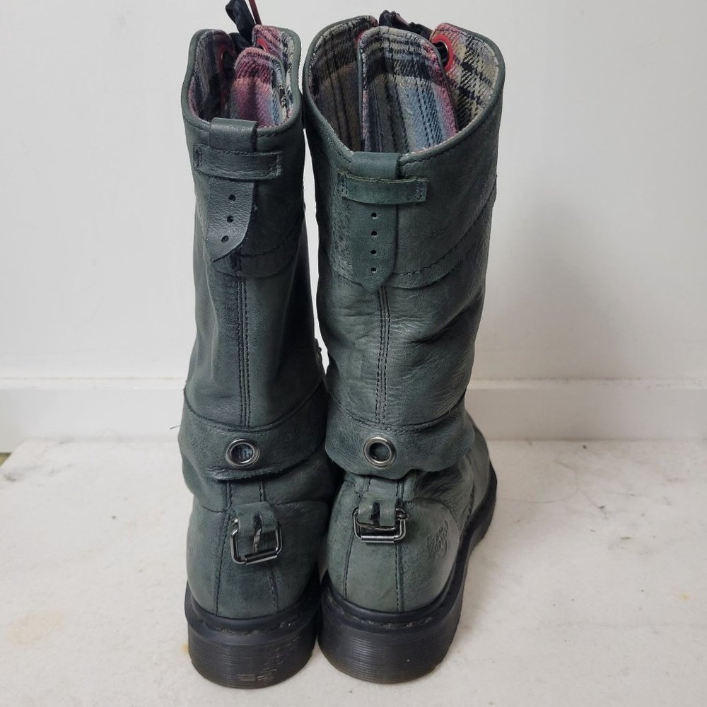 Dr. Martens Dark Green Lace-Up Combat Boots - Picture 10 of 13